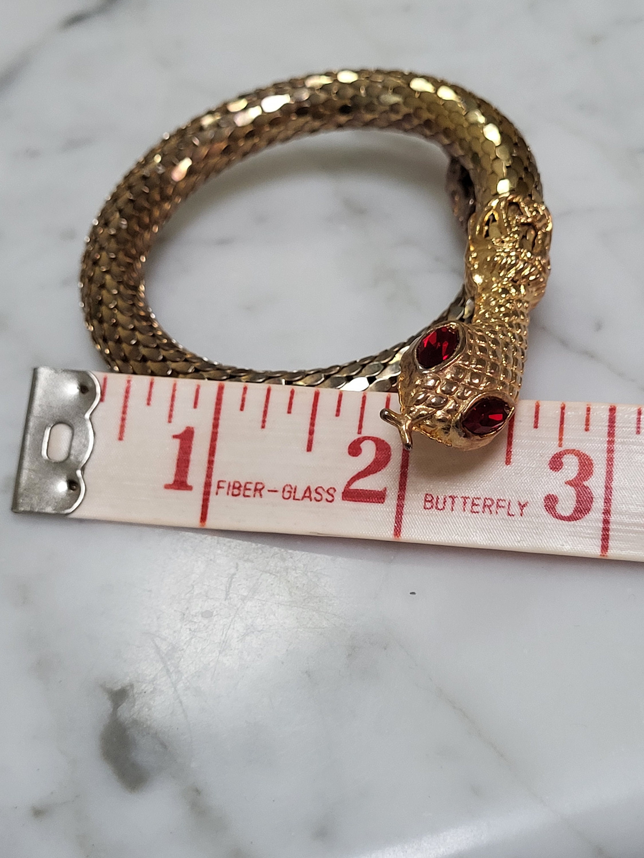 Vintage 70s Gold Mesh Coil Snake Bangle Bracelet - Etsy