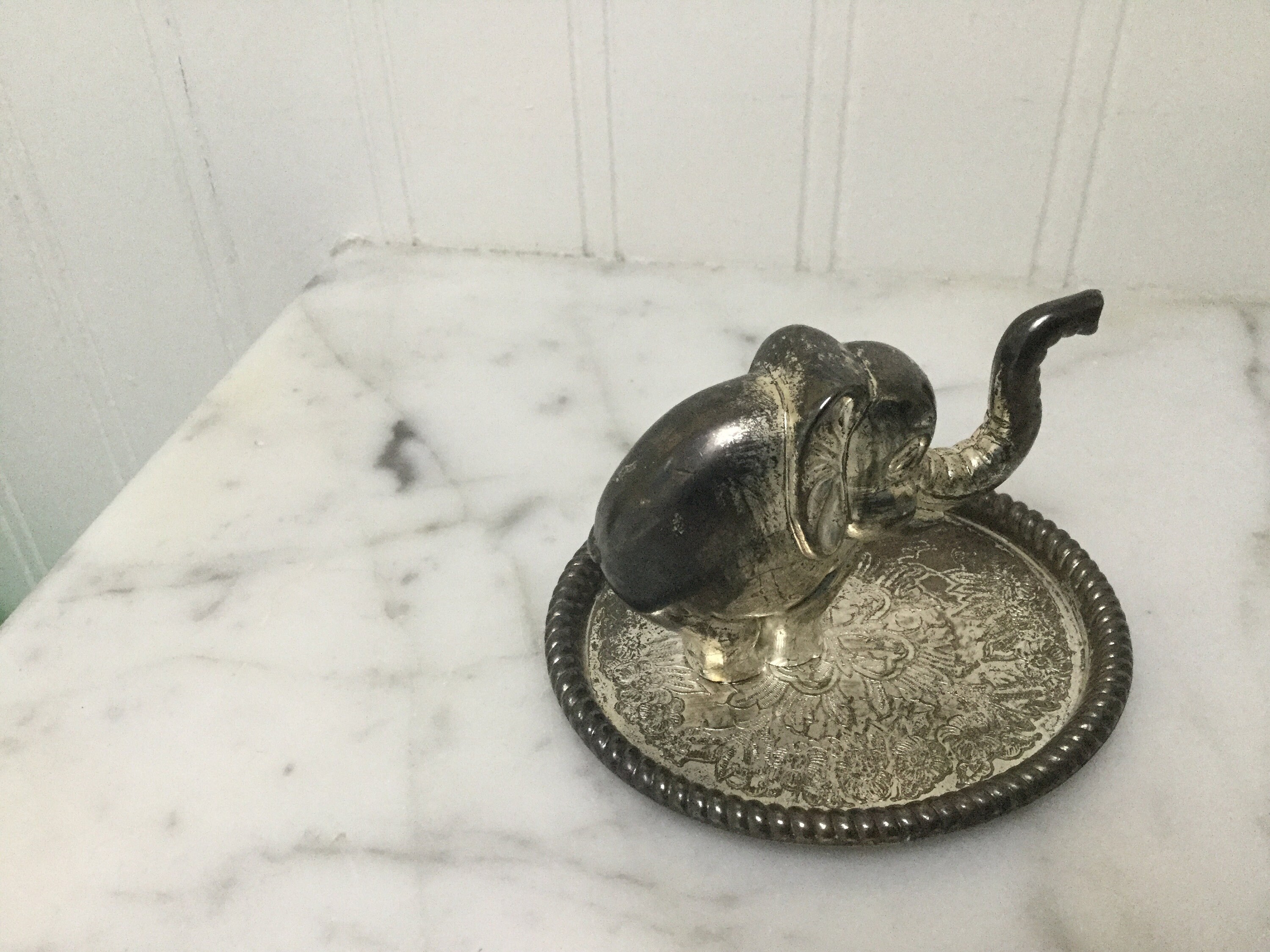 Vintage Silverplate Elephant Trinket Tray Etsy UK