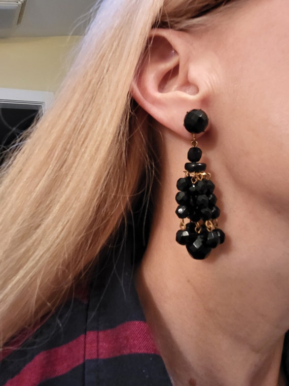 Chain Maille Earrings | Black Glass Beads – Jena Jewelry