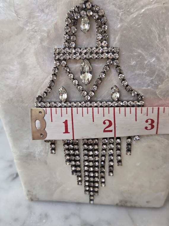 Vintage Statement Rhinestone Deco Chandelier Neck… - image 3