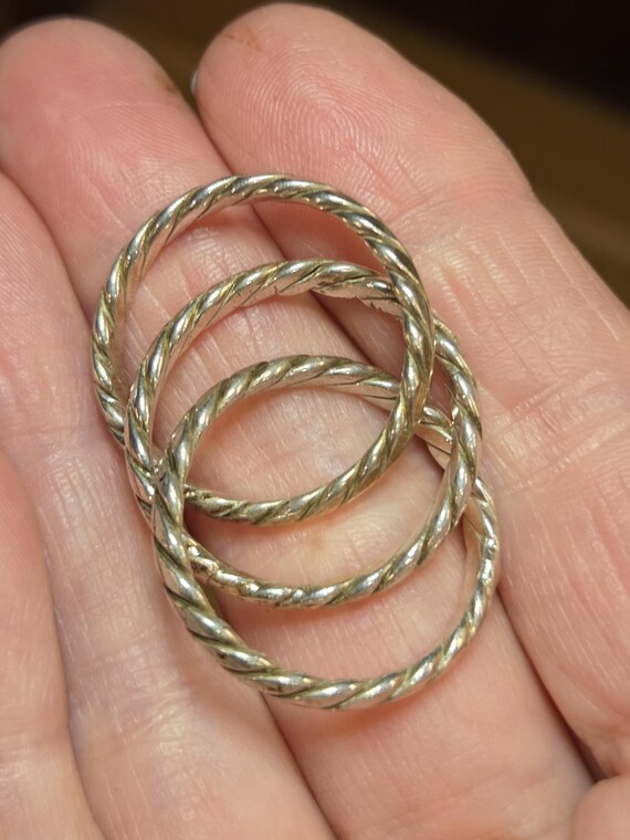 STERLING THREE RINGS Rings Intertwining Rings Three Rolling Rings Sterling Silver