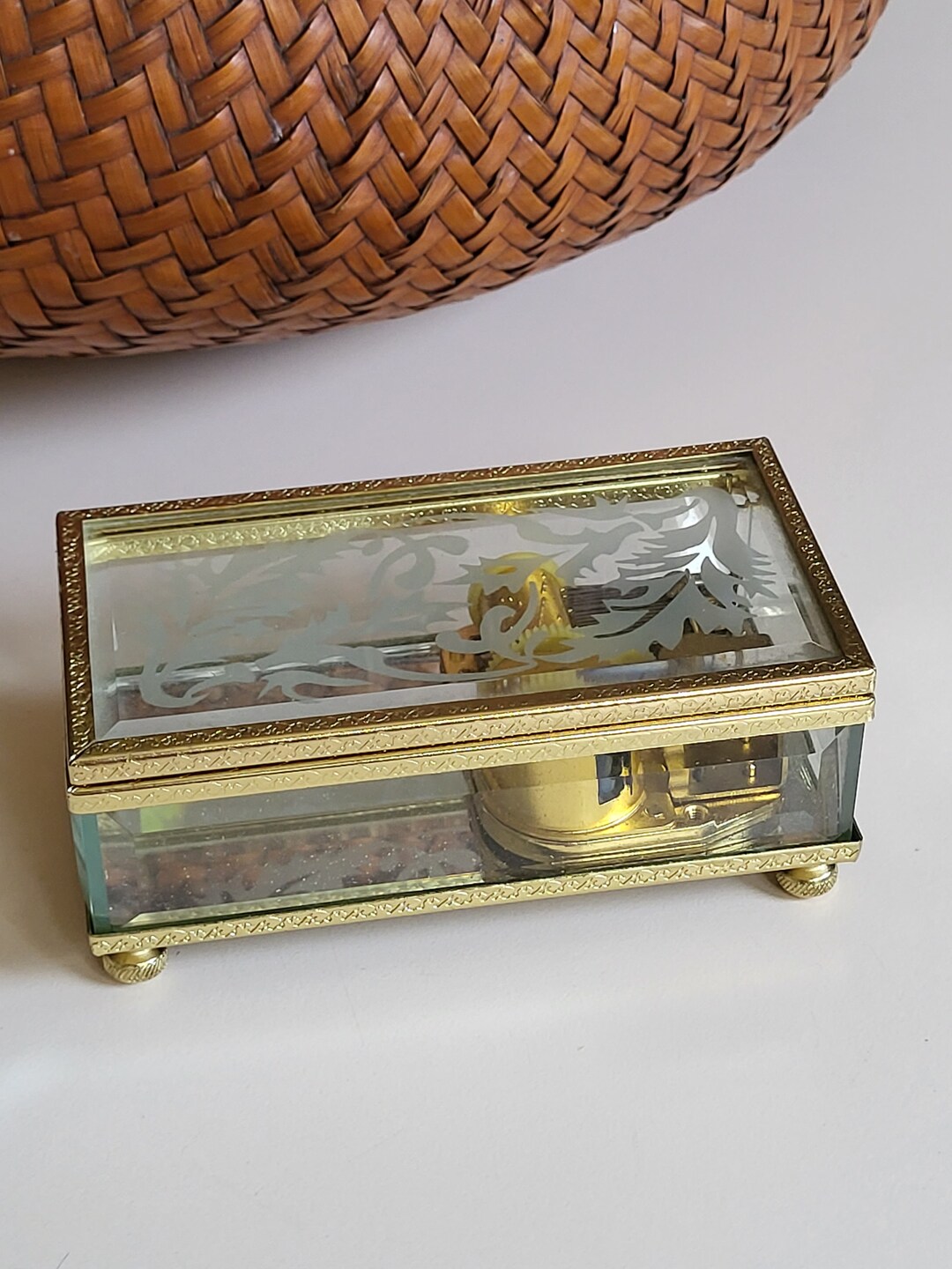 Glass Casket Jewelry Box/music Box Etsy