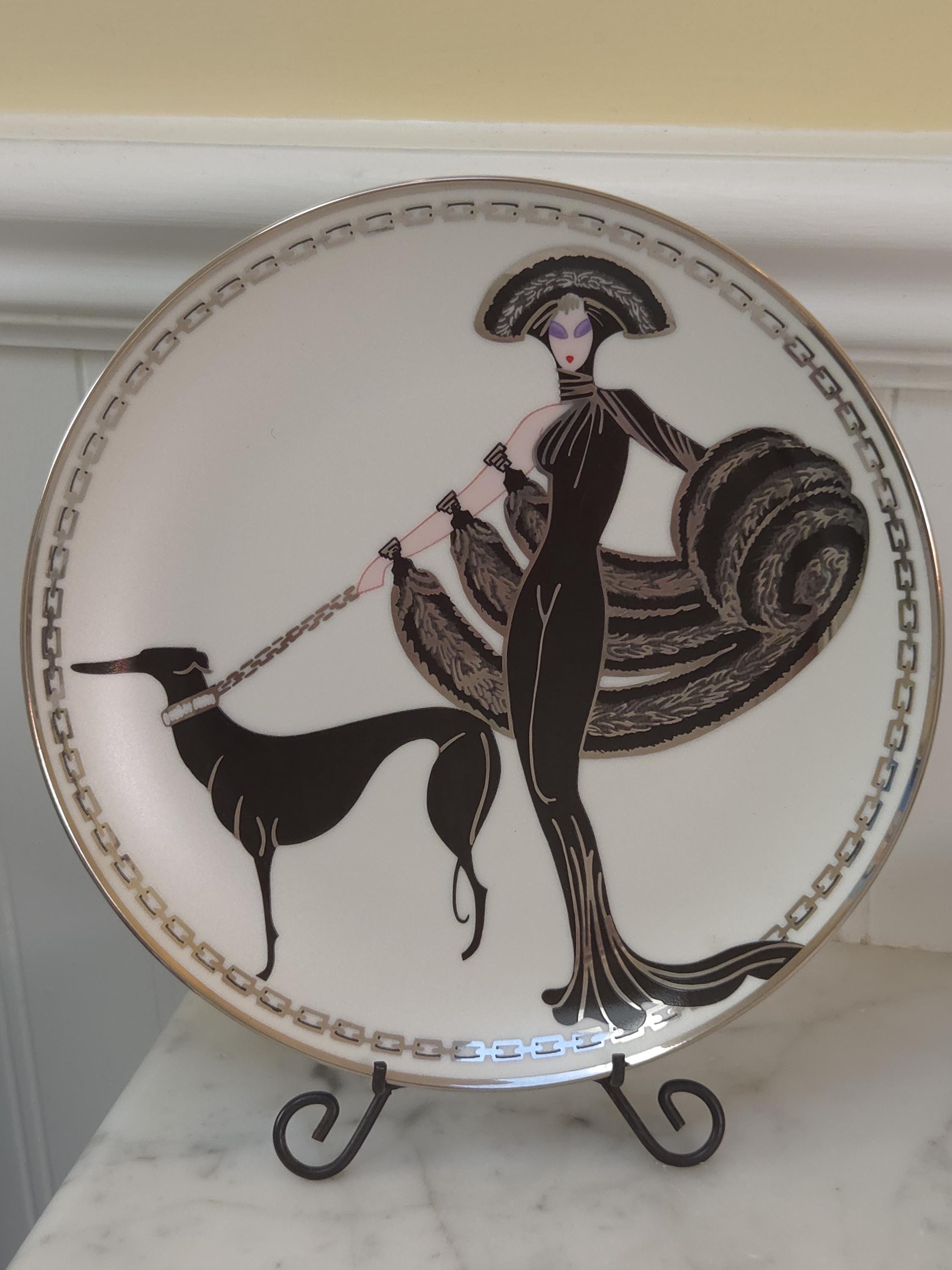 Erte Plate Symphony in Black - Etsy
