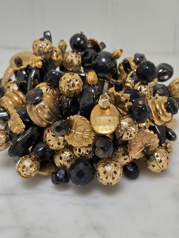 Cha Cha Beaded Statement Stretch Bracelet 1960s - image 4