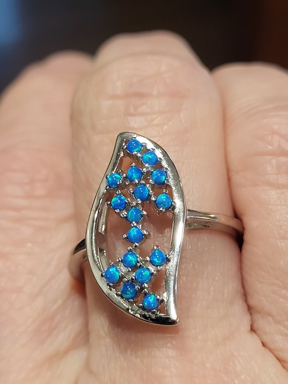 Fire opal Dainty Ladies Ring Sterling