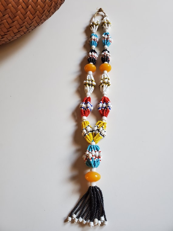 Vintage native american 2024 seed bead necklace