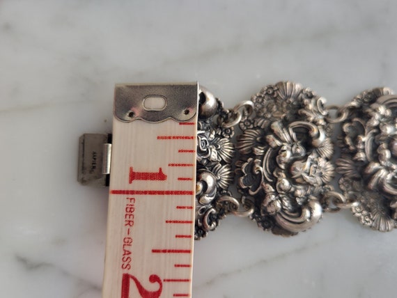 Vintage Napier Raised Silverplate Panel Bracelet … - image 3