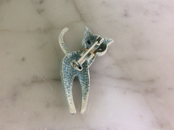 Vintage Mid Century Cat Brooch - image 2