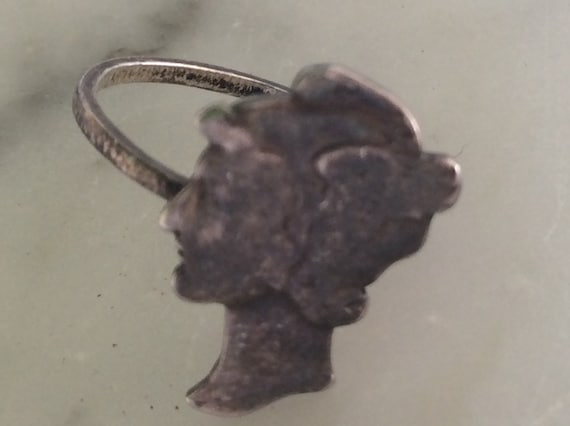 Mercury Dime Vntage Sterling Cut Child's Ring - image 1