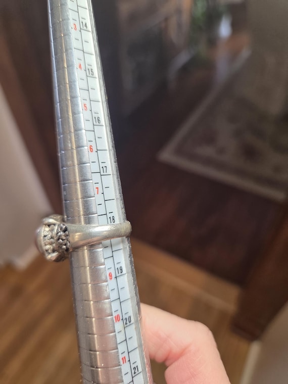 Sterling Silver Statement Ring Large Dyed Pink Pe… - image 6