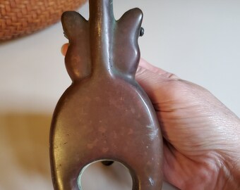 Vintage Heavy Brass Cat Backend Door Knocker