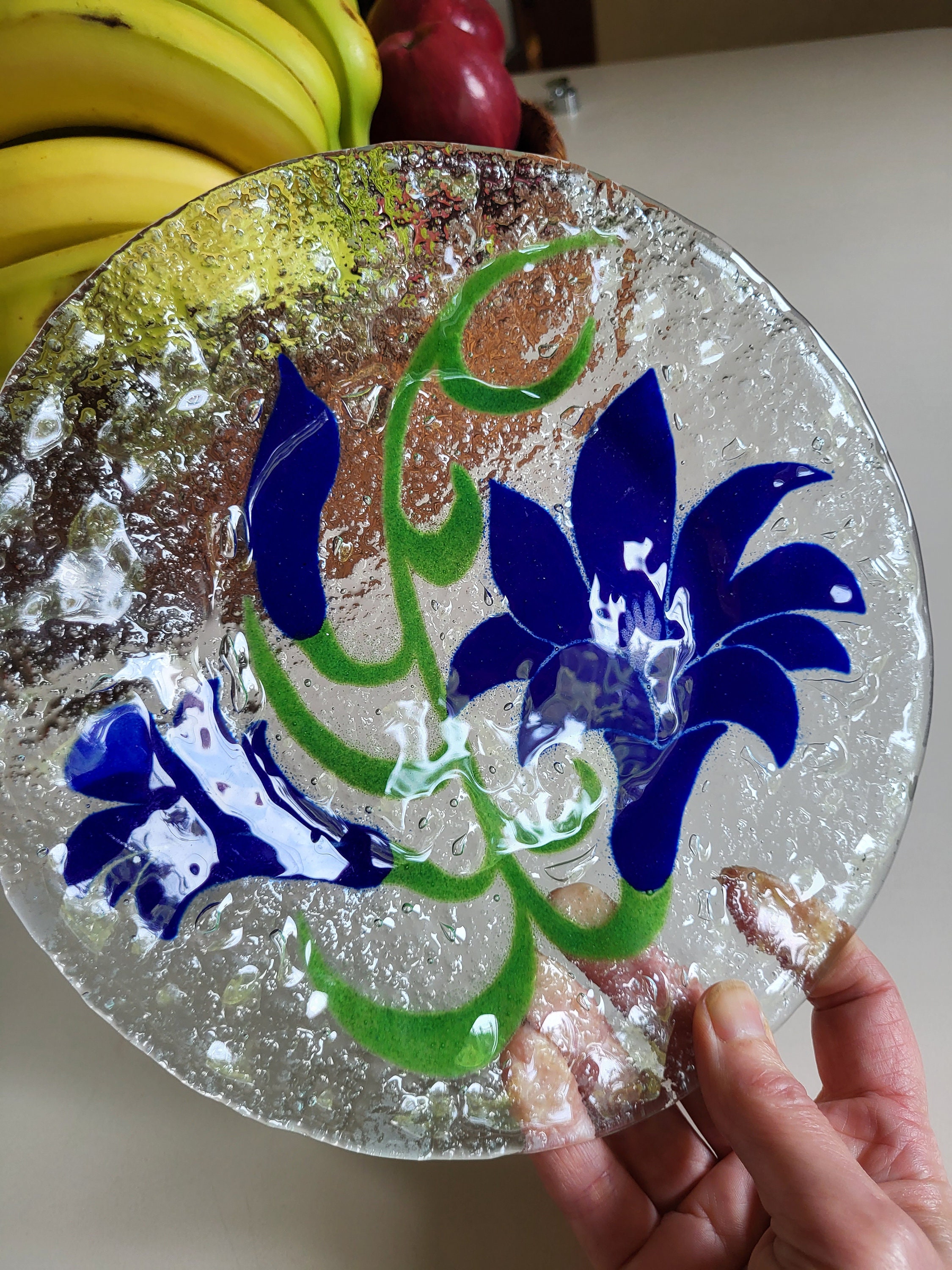 Art Glass Plate Signed/fused Glass Plate - Etsy