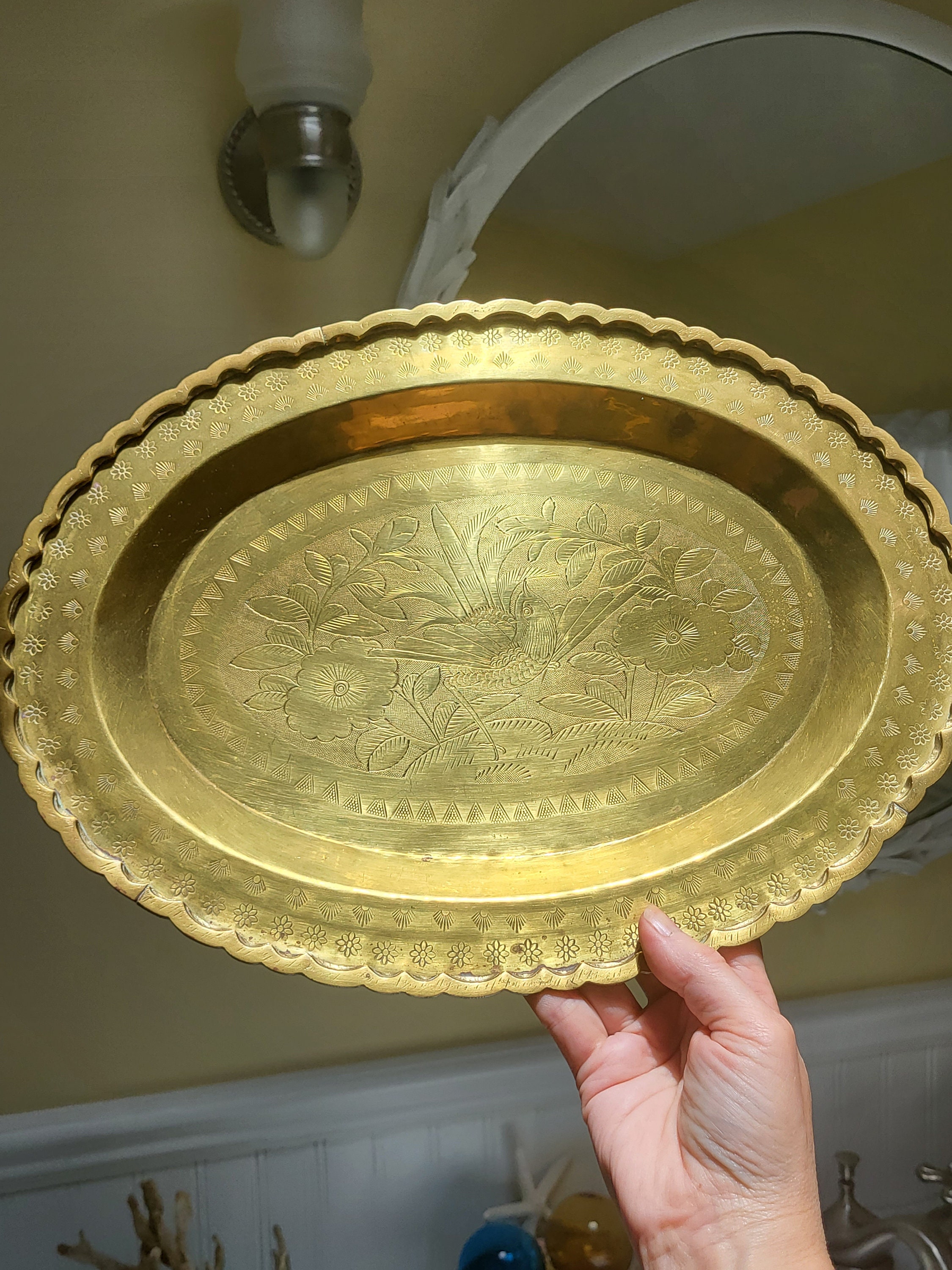 Etched Tray Etched Brass Four Hands