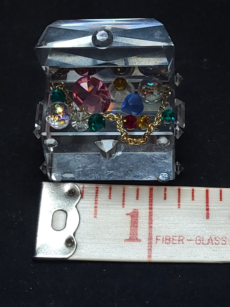 Crystal Minature Treasure Chest Figurine image 2