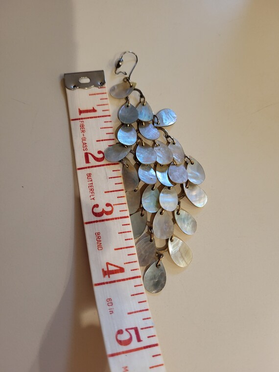 Mermaid Scales Long Dangle Shell Earrings - image 5
