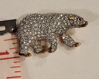 【ひろ】HARPO Bear Brooch The Cove Bear|polar Bear Brooch - Rhinestone Enamel Pin For