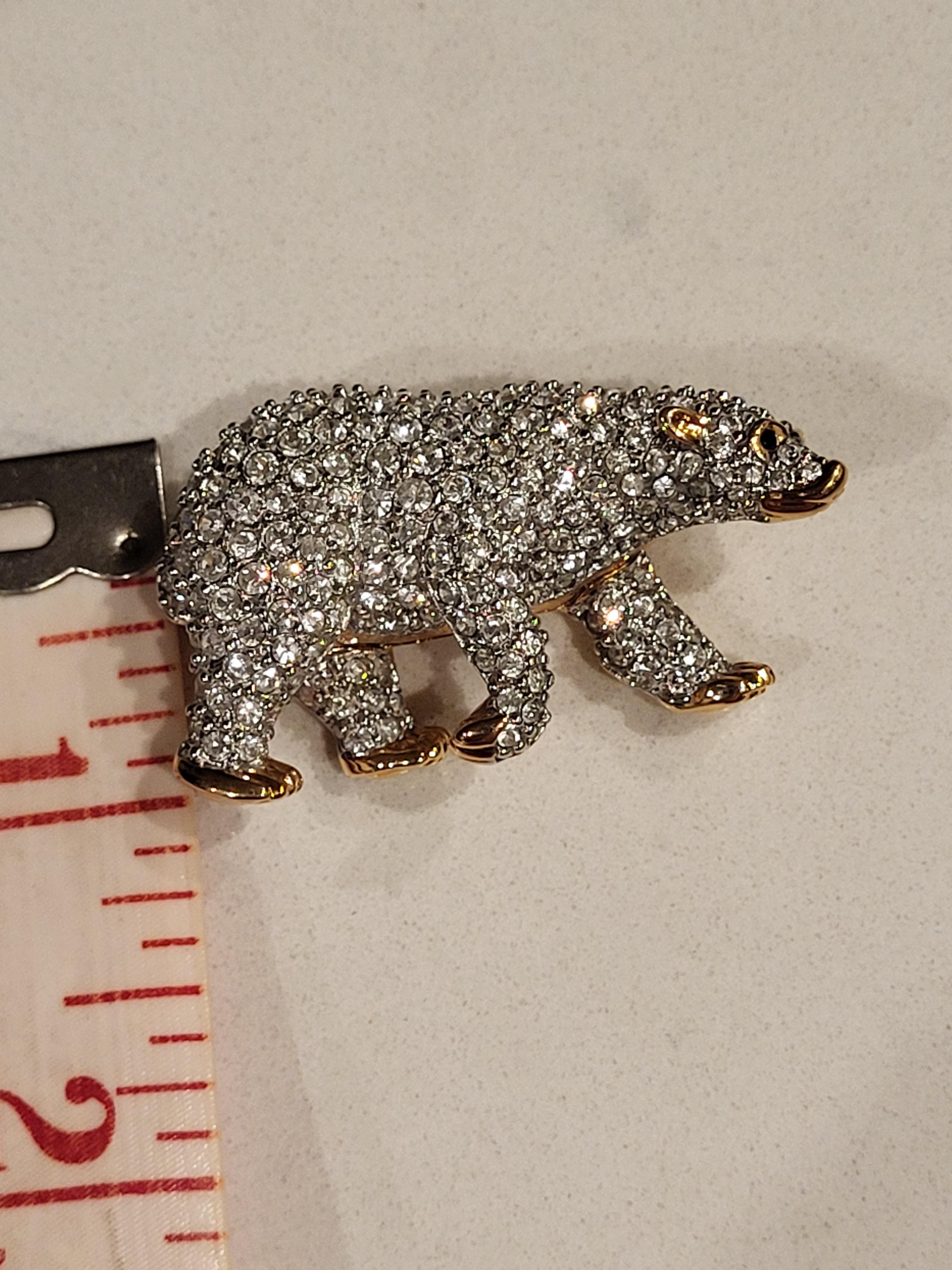 Swarovski Crystal Polar Bear Brooch - Etsy