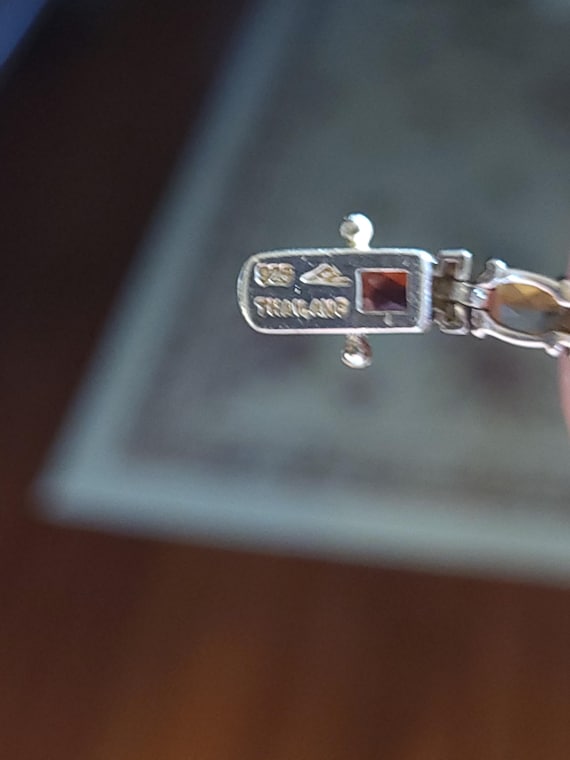 Sterling Silver Gemstone Multi colored Tennis bra… - image 4