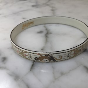 Vintage Enameled Bangle Bracelet Signed Marlene