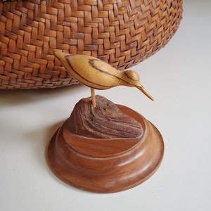 Carved Wooden Shoreline Shoreline Bird Signed
