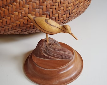 Carved Wooden Shoreline Shoreline Bird Signed