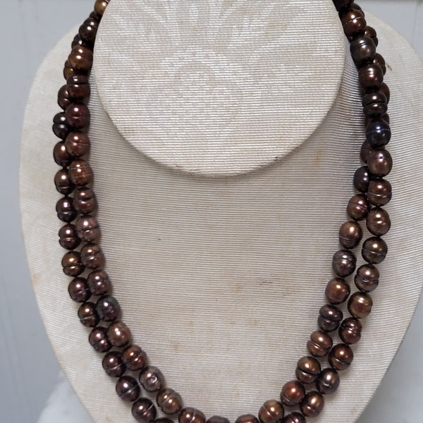 Honora Chocolate Pearl Necklace 36 inches long