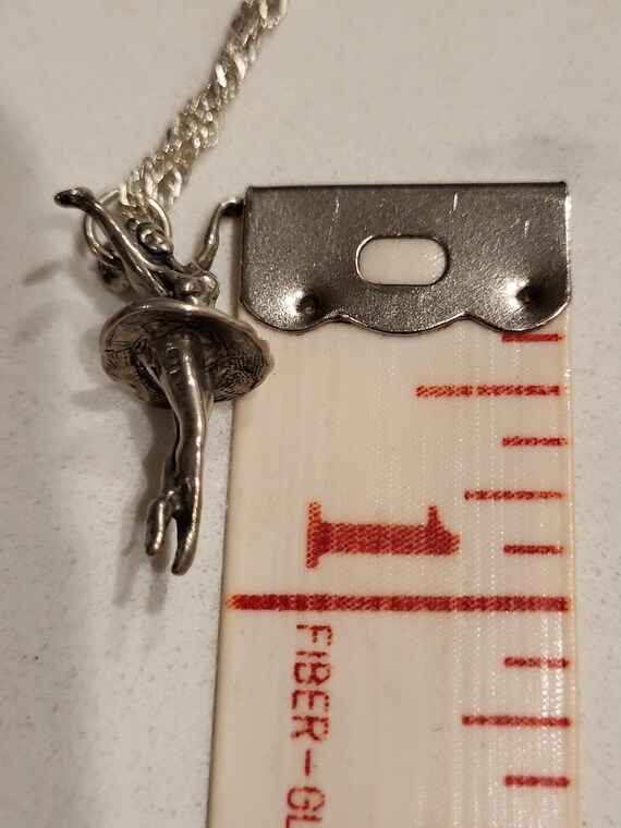 Sterling Silver Ballerina Solid Charm Pendant nec… - image 4