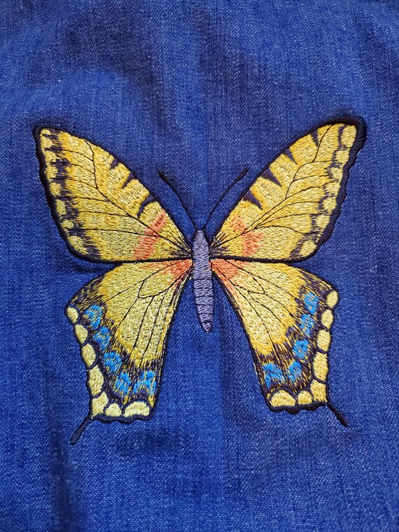 1970s Lee Denim Hippie Butterfly Jacket - image 4