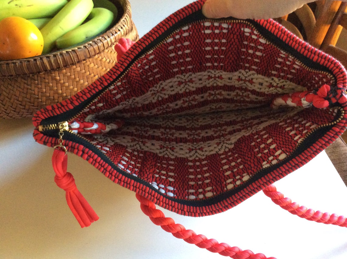 Vintage Hand Woven Rug Bags/Red Rug Bag/Brown Woven Rug Bag Etsy