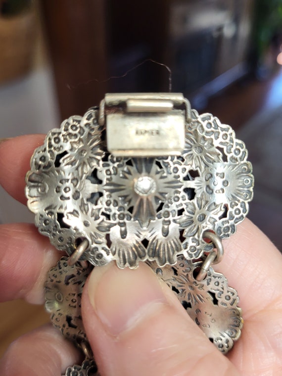 Vintage Napier Raised Silverplate Panel Bracelet … - image 5