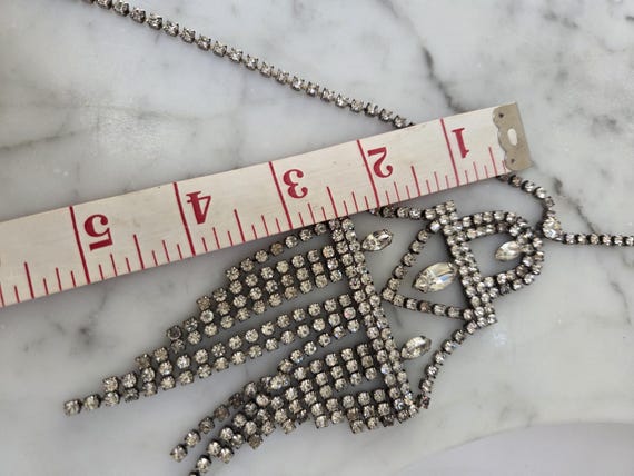 Vintage Statement Rhinestone Deco Chandelier Neck… - image 6