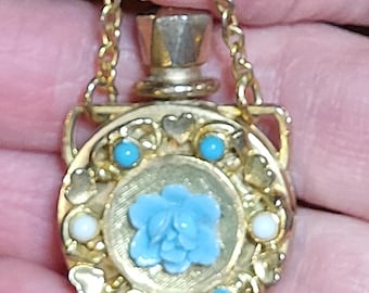 Vintage Perfume Floral Pendant