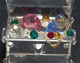 Crystal Minature Treasure Chest Figurine