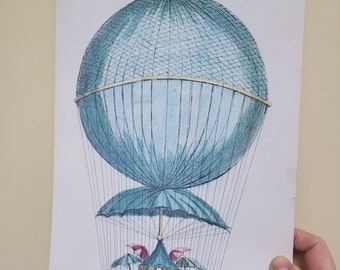 Air France Vintage Menu/Hot Air Balloon Menu