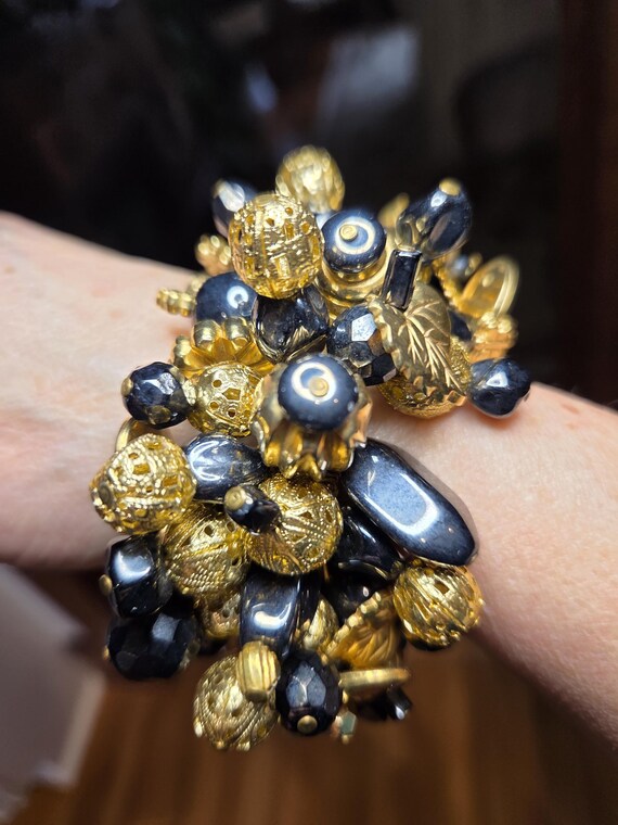 Cha Cha Beaded Statement Stretch Bracelet 1960s - image 6