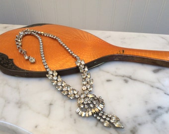 Necklace/Kramer of New York Vintage Rhinestone Wedding Necklace