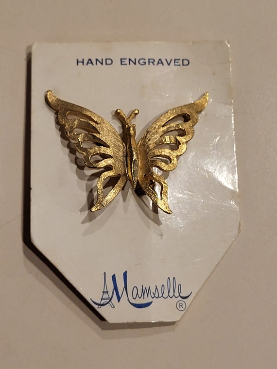 Vintage Mamselle Butterfly Brooch on Original Card