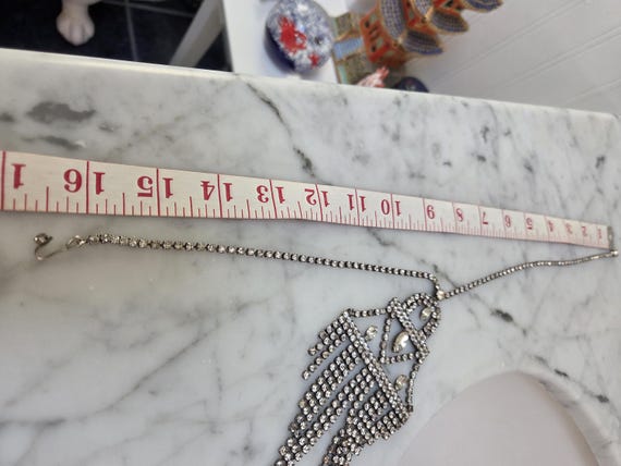 Vintage Statement Rhinestone Deco Chandelier Neck… - image 5