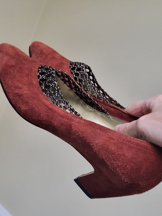 Vintage 90s Ladies Rust Suede Shoes Serto Meucci 10M Etsy