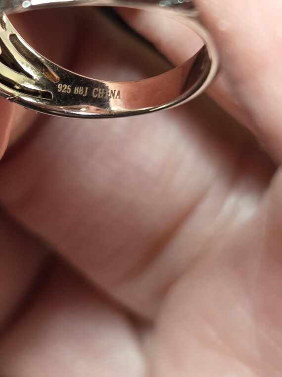 Opal and Garnet Statement Ring Sterling size 4 - image 3