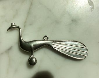 Vintage Stieff Pewter Peacock Pendant