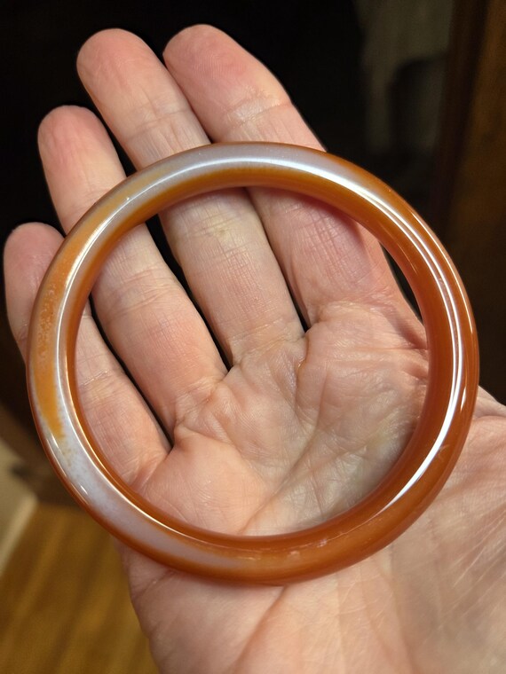Red Agate Stone Bangle Bracelet - image 6