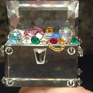 Crystal Minature Treasure Chest Figurine image 4