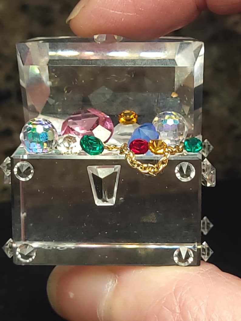 Crystal Minature Treasure Chest Figurine image 4