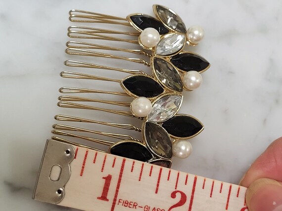 Faux Rhinestone and pearl Hair Comb - image 4