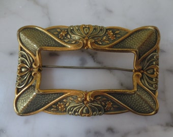 Art Deco Large Metal Brooch