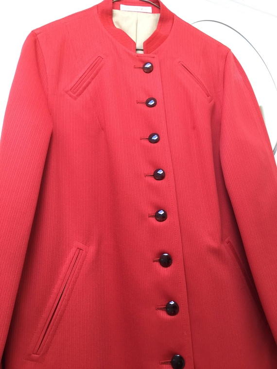 Misty Harbor Poppy Red Ladies Coat 1970s New Old S