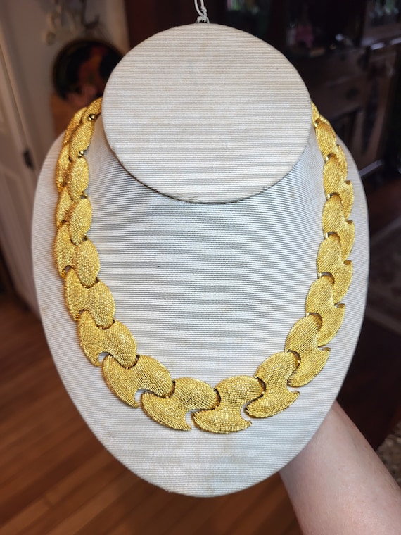 Vintage Park Lane Bright Goldtone Chunky Textured 