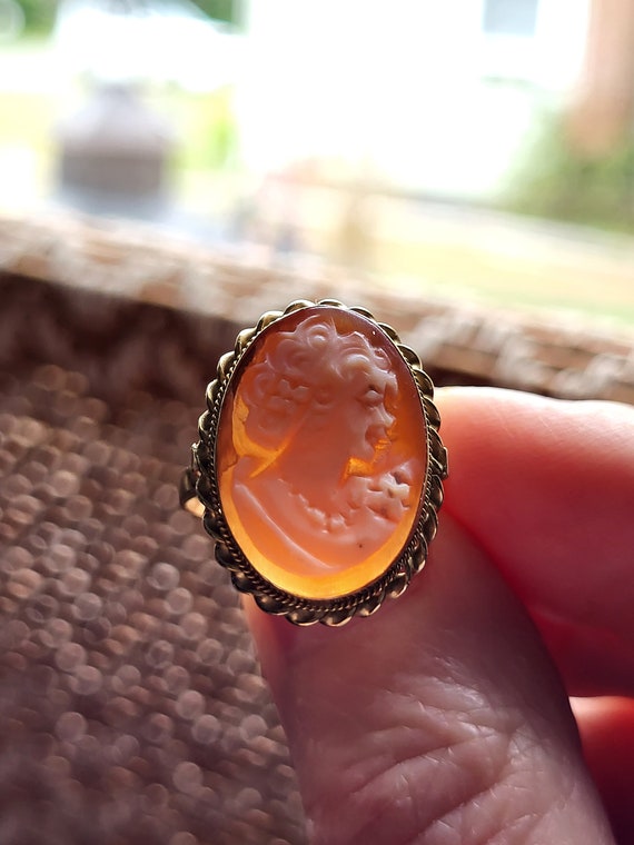 14k Gold Cameo Ring - image 6