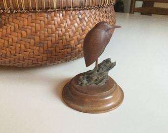 Wooden Carved Shore Bird signed by the Artist 1993